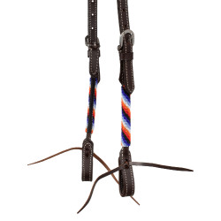 Bride western avec une oreille et broderie perlée Pool's Marron