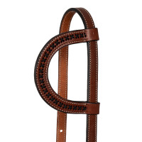 Western hoofdstel met een Pool's oor Hazelnoot Bruin Western hoofdstel met een Pool's oor Hazelnoot Bruin