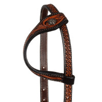 Bride western avec une oreille et motifs floraux Pool's Naturel Marron Bride western avec une oreille et motifs floraux Pool's Naturel Marron