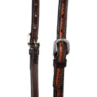 Western hoofdstel met een oor en slangenmotieven Pool's Donkerbruin Western hoofdstel met een oor en slangenmotieven Pool's Donkerbruin