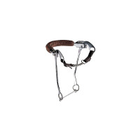 Hackamore inox avec muserolle en cuir tressé Pool's Hackamore inox avec muserolle en cuir tressé Pool's