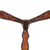 Collier de chasse western avec décoration florale Pool's Marron foncé Collier de chasse western avec décoration florale Pool's Marron foncé