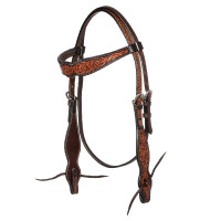 Têtière western avec décoration florale Pool's Marron foncé Têtière western avec décoration florale Pool's Marron foncé