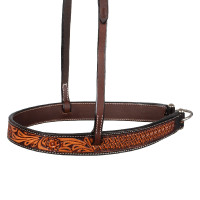 Muserolle western avec décoration florale Pool's Marron foncé Muserolle western avec décoration florale Pool's Marron foncé