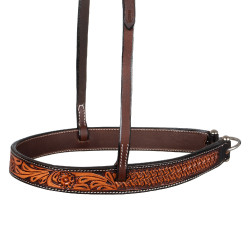 Muserolle western avec décoration florale Pool's Marron foncé Muserolle western avec décoration florale Pool's Marron foncé