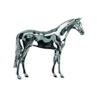 Zilverkleurig paardmodel staand paard Umbria Equitazione Zilver