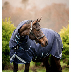 Couverture Horseware Rambo Duo Force 100g avec liners 100g et 300g 210D Marine / marine / blanc Bleu marine
