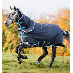 Couverture Horseware Amigo® Bravo 12 Plus 250g 1200D Marine / aqua Bleu Couverture Horseware Amigo® Bravo 12 Plus 250g 1200D Marine / aqua Bleu