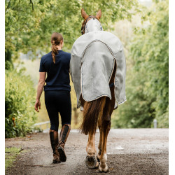 Couverture anti-mouches Horseware Rambo Protector Argent / bleu