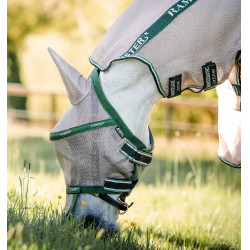 Masque anti-mouches Horseware Rambo Plus Beige / vert Masque anti-mouches Horseware Rambo Plus Beige / vert
