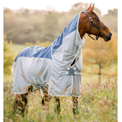 Couverture anti-mouches Horseware Amigo AmECO Combi 0g Sarcelle / gris Bleu