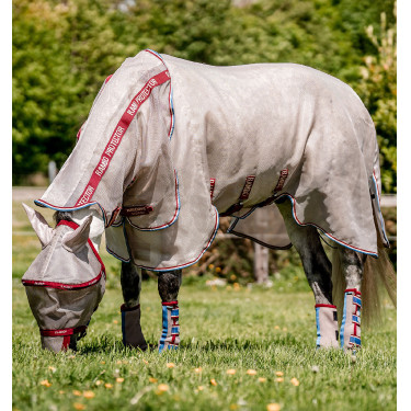 Guêtres anti-mouches Horseware Cerise / pêche / bleu
