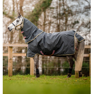 Couverture Horseware Amigo Hero Ripstop Plus avec couvre Cou 0g Gris shadow / rose / marine Couverture Horseware Amigo Hero Ripstop Plus avec couvre Cou 0g Gris shadow / rose / marine