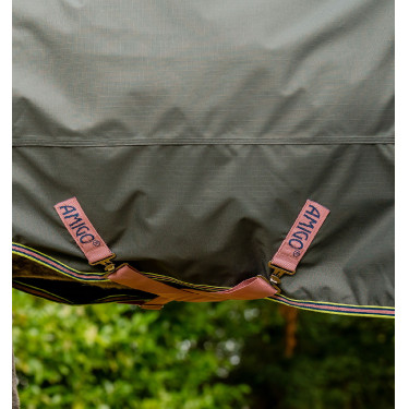 Couverture Horseware Amigo Hero Ripstop Plus avec couvre Cou 0g Gris shadow / rose / marine Couverture Horseware Amigo Hero Ripstop Plus avec couvre Cou 0g Gris shadow / rose / marine