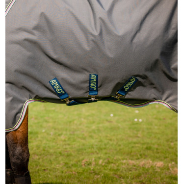 Couverture Horseware Amigo® Bravo 12 Plus 250g 1200D Gris shadow / marine / lime Couverture Horseware Amigo® Bravo 12 Plus 250g 1200D Gris shadow / marine / lime