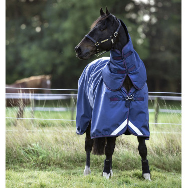 Couverture Horseware Rambo Optimo Plus Turnout 0g 1000D Marine / bordeaux Bleu