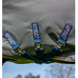 Couverture Horseware Amgio 1200D Plus Turnout Bundle 50g 100g et 200g Ombre sombre / marine / rose Gris