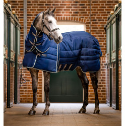Horseware Rambo Optimo Stable Plus 400g deken Marine / beige / blauw / marine Marineblauw