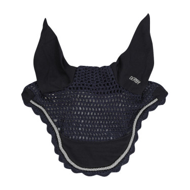 Vliegennet pony Derby katoen Marine / zilver / marine Blauw