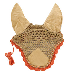 Bonnet pour chevaux Derby en coton Camel / multicouleur / orange Marron