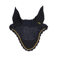 Bonnet pour chevaux Derby en coton Marine / or / marine Bleu marine