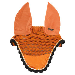 Bonnet pour chevaux Derby en coton Orange / multicouleur / noir