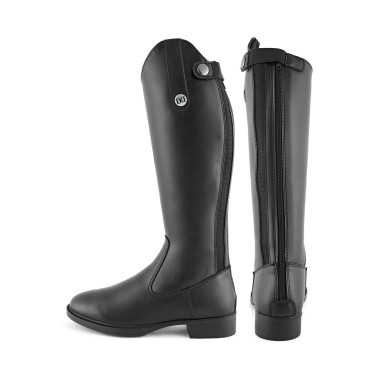 Bottes d'équitation junior Derby fermeture éclair à l'arrière en cuir synthétique mollet large Bottes d'équitation junior Derby fermeture éclair à l'arrière en cuir synthétique mollet large