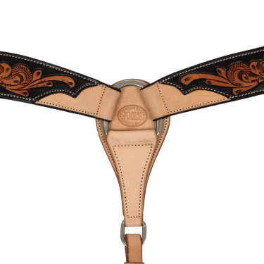 Western borsttuig met donker bloemmotief Pool's Zwart / natuur