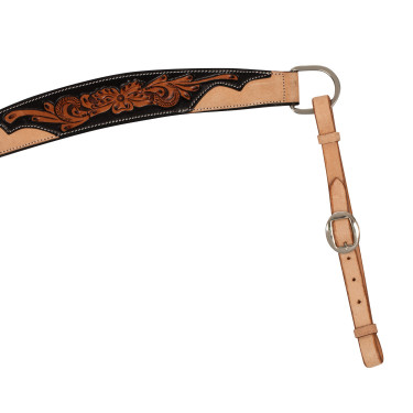 Western borsttuig met donker bloemmotief Pool's Zwart / natuur