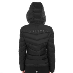 Doudoune femme coupe slim à capuche amovible Equestro Noir Doudoune femme coupe slim à capuche amovible Equestro Noir