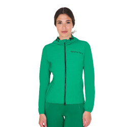 Damesdonsjas in technische mix Equestro Oceaanblauw Groen