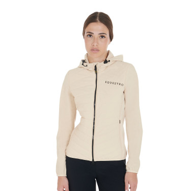 Damesdonsjas in technische mix Equestro Beige