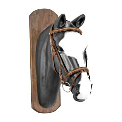 Filet Derby avec clou doré et rênes en caoutchouc Cognac Marron