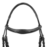 Filet en cuir souple cousu Equestro Noir Filet en cuir souple cousu Equestro Noir