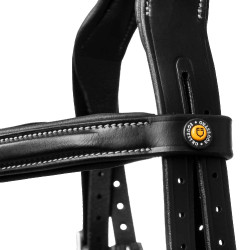 Filet en cuir souple cousu Equestro Noir