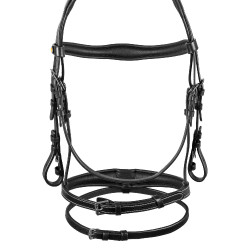 Filet en cuir souple cousu Equestro Noir
