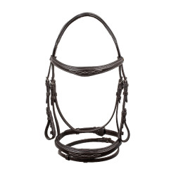 Filet en cuir souple cousu Equestro Marron foncé