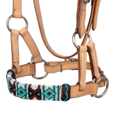 Fillet sans mors avec têtière décoré en perles colorées Pool's Naturel Marron Fillet sans mors avec têtière décoré en perles colorées Pool's Naturel Marron