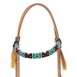 Fillet sans mors avec têtière décoré en perles colorées Pool's Naturel Marron Fillet sans mors avec têtière décoré en perles colorées Pool's Naturel Marron