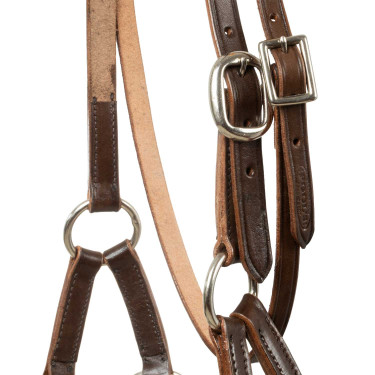 Fillet sans mors avec têtière décoré en perles colorées Pool's Marron foncé