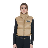 Gilet court zippé femme Equestro Encens Beige