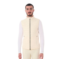 Slim fit Equestro herenbodywarmer van technische stof Antiek wit Beige Slim fit Equestro herenbodywarmer van technische stof Antiek wit Beige