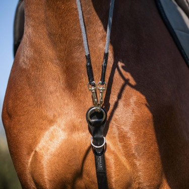 Koppel van kalfsleer en nylon Acavallo Zwart