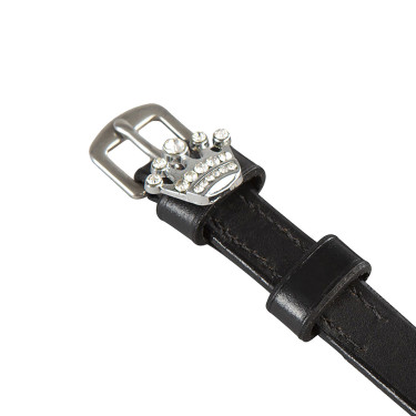 Lanières pour éperons en cuir avec décorations en strass Equestro Couronne Lanières pour éperons en cuir avec décorations en strass Equestro Couronne