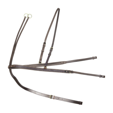 Martingaal en hulpteugel Denver Donkerbruin