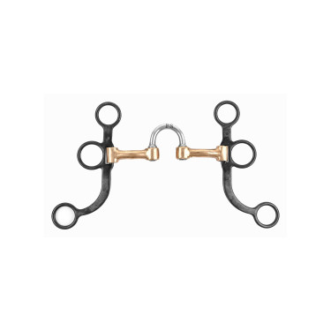 Mors correctif en acier inoxydable avec cuivre branches courbées noires et courtes Pool's Mors correctif en acier inoxydable avec cuivre branches courbées noires et courtes Pool's