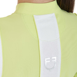 Dames trainingspolo slim fit met inzetstukken van mesh Equestro Citroen Geel Dames trainingspolo slim fit met inzetstukken van mesh Equestro Citroen Geel