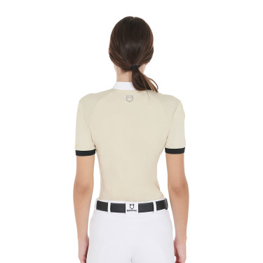 Wedstrijdpolo voor dames, slim fit, met contrasterende schouderstukken Equestro Wedstrijdpolo voor dames, slim fit, met contrasterende schouderstukken Equestro
