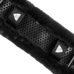 Protection de sangle Classic gel en fausse peau de mouton Acavallo Noir Protection de sangle Classic gel en fausse peau de mouton Acavallo Noir