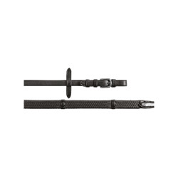 Rênes pour bride anglaise avec boucles en nickel Equestro Noir Rênes pour bride anglaise avec boucles en nickel Equestro Noir